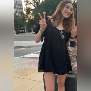 Aritzia Wilfred black mini dress